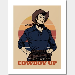 Wild West Vintage Cowboy Up Posters and Art